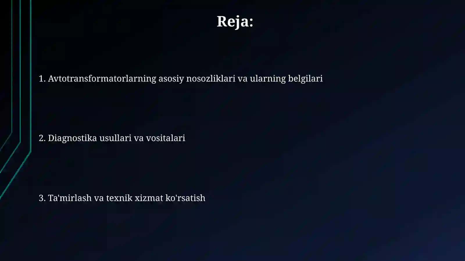 Avtotransformatorlarni texnik diagnostika qilish 2