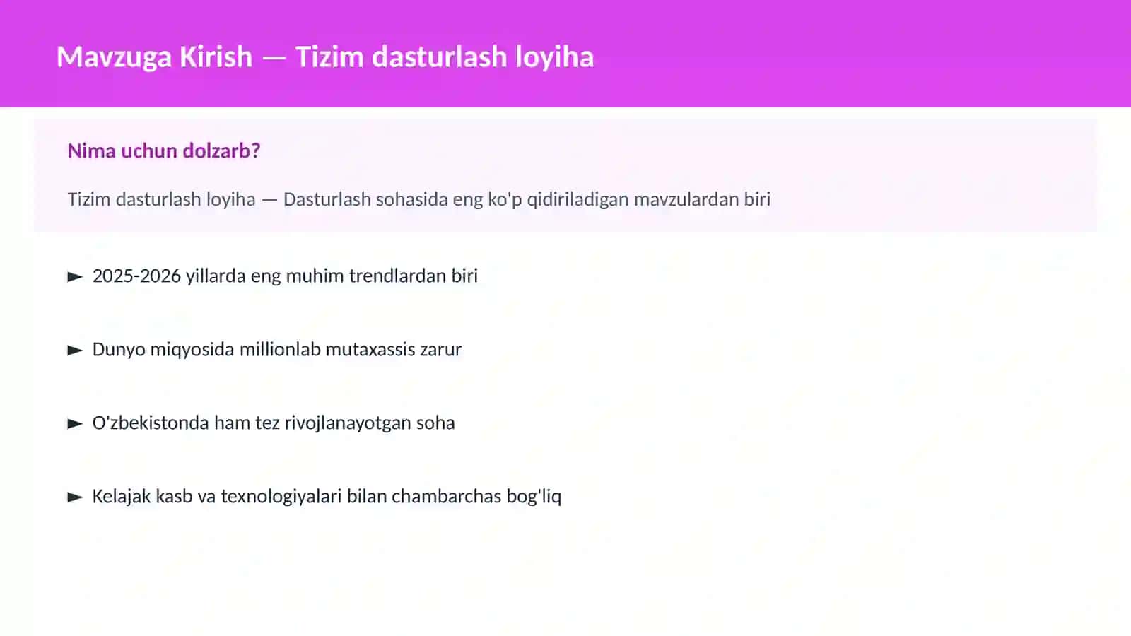 DASTURLASH | C++ VA TIZIM DASTURLASH 2