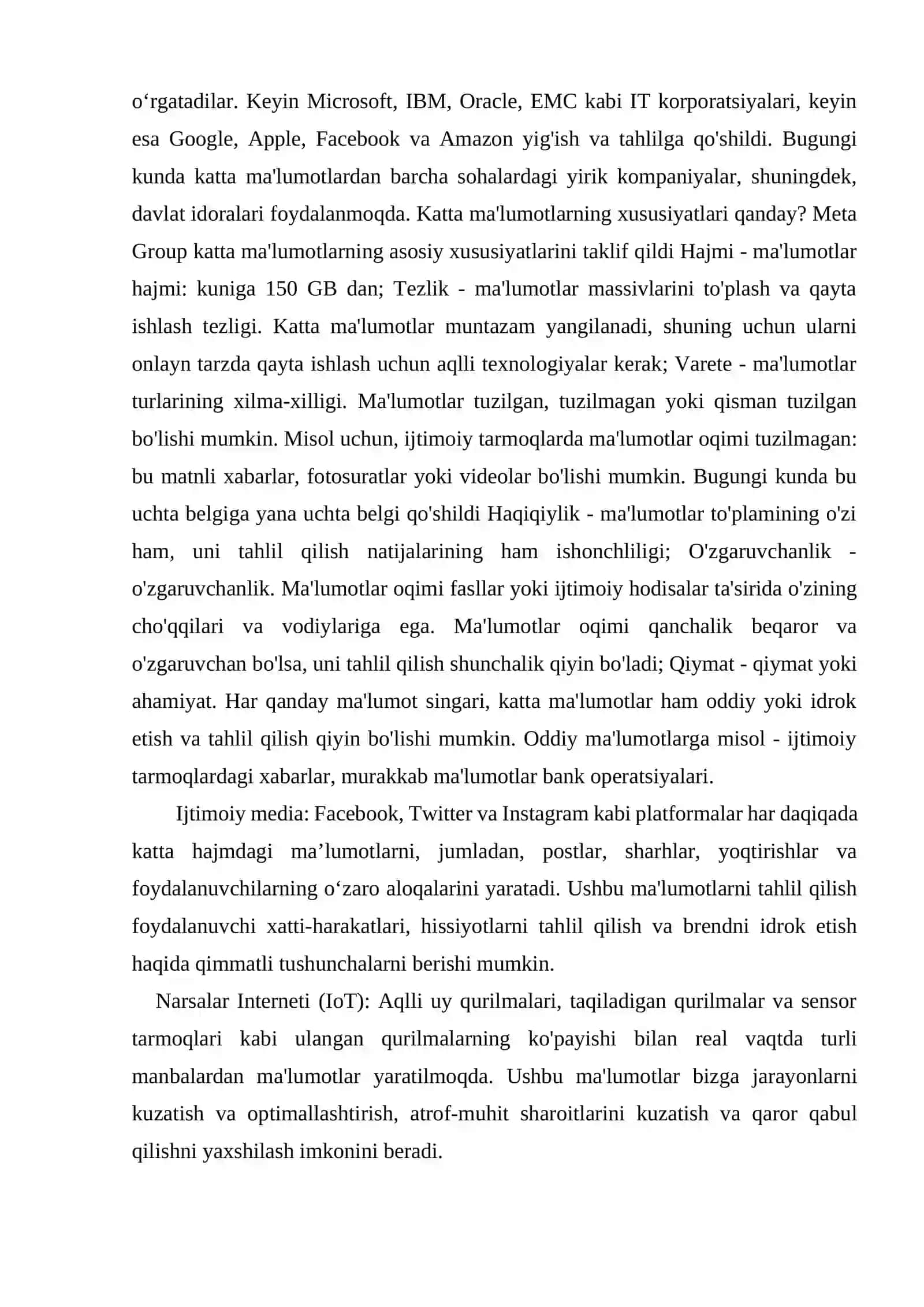 Big Dataning turli sohalarda qo’llanilishi 2