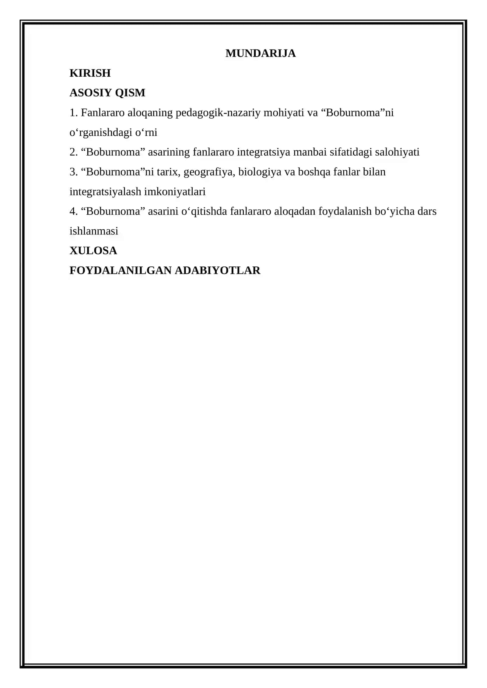 Boburnoma asarini o'rganishda fanlararo aloqadan foydalanish 2