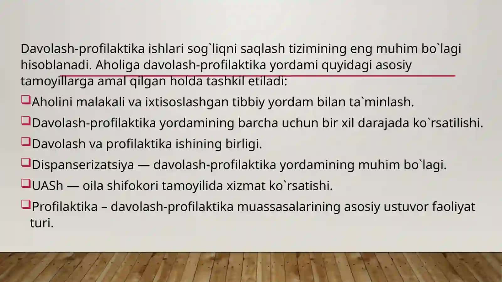 Sog`liqni saqlash tizimi dasturi 2