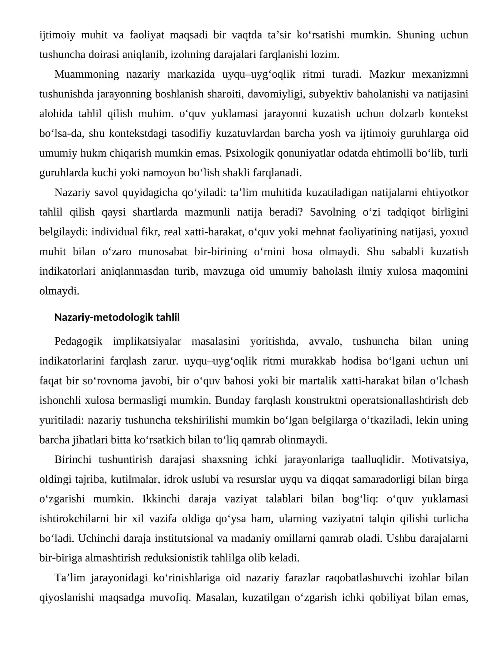 UYQU VA DIQQAT SAMARADORLIGI — TA’LIM JARAYONIDAGI KO‘RINISHLARI 2