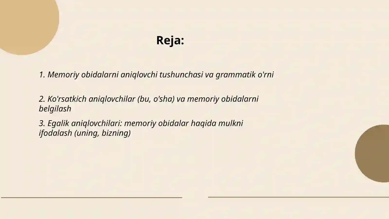 Memoriy obidalar(Aniqlovchi va uning turlari) 2