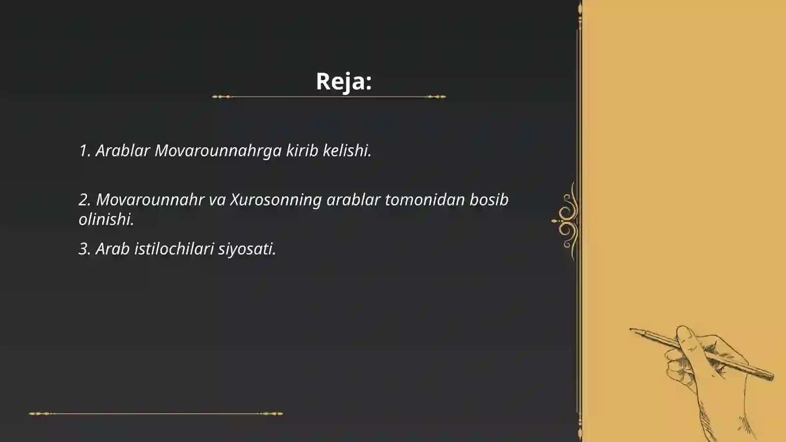 Arablar Movarounnahrga kirib kelishi 2