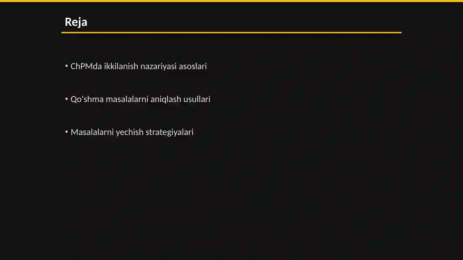 ChPMda ikkilanish nazariyasi 2