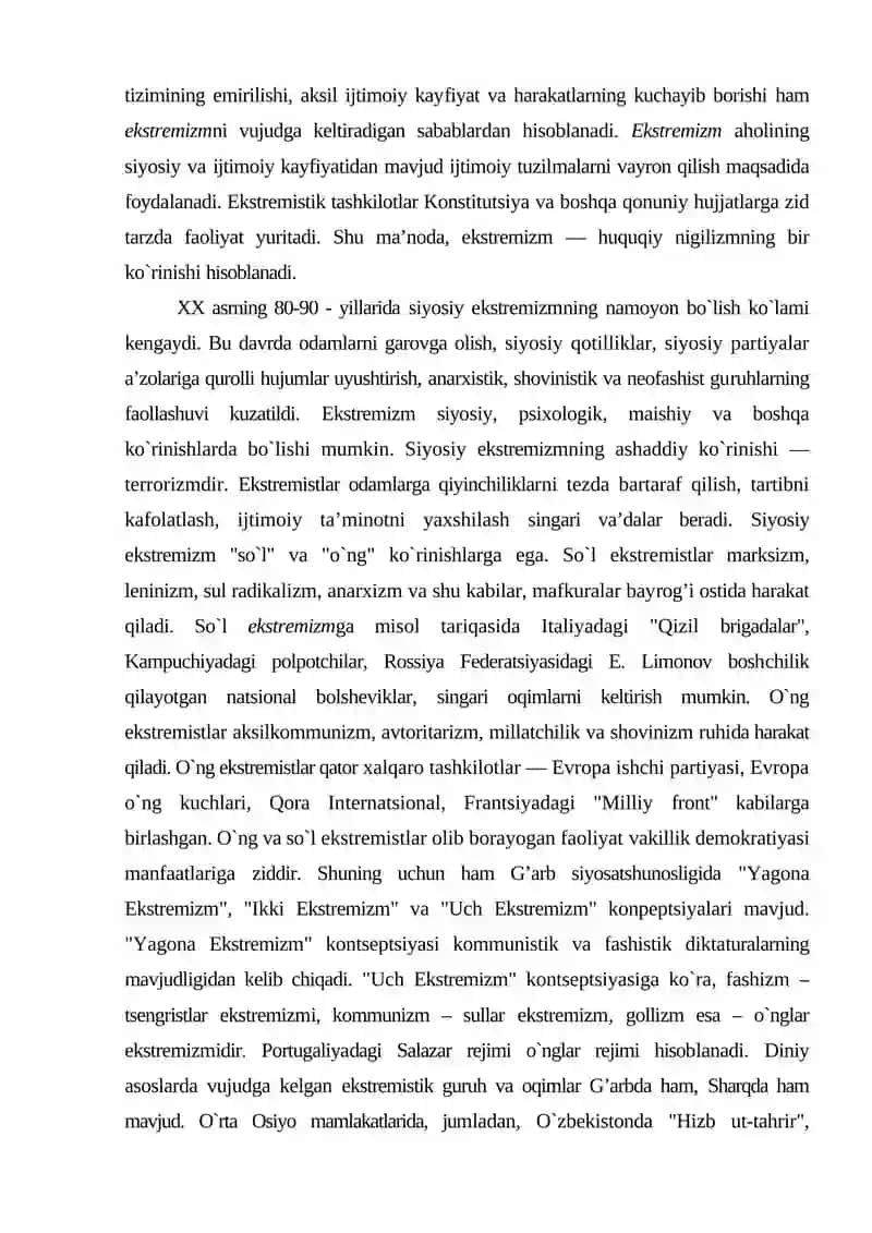 Diniy fundamentalizm, radikalizm va terrorizmning tarixi va yo`nalishlari 2