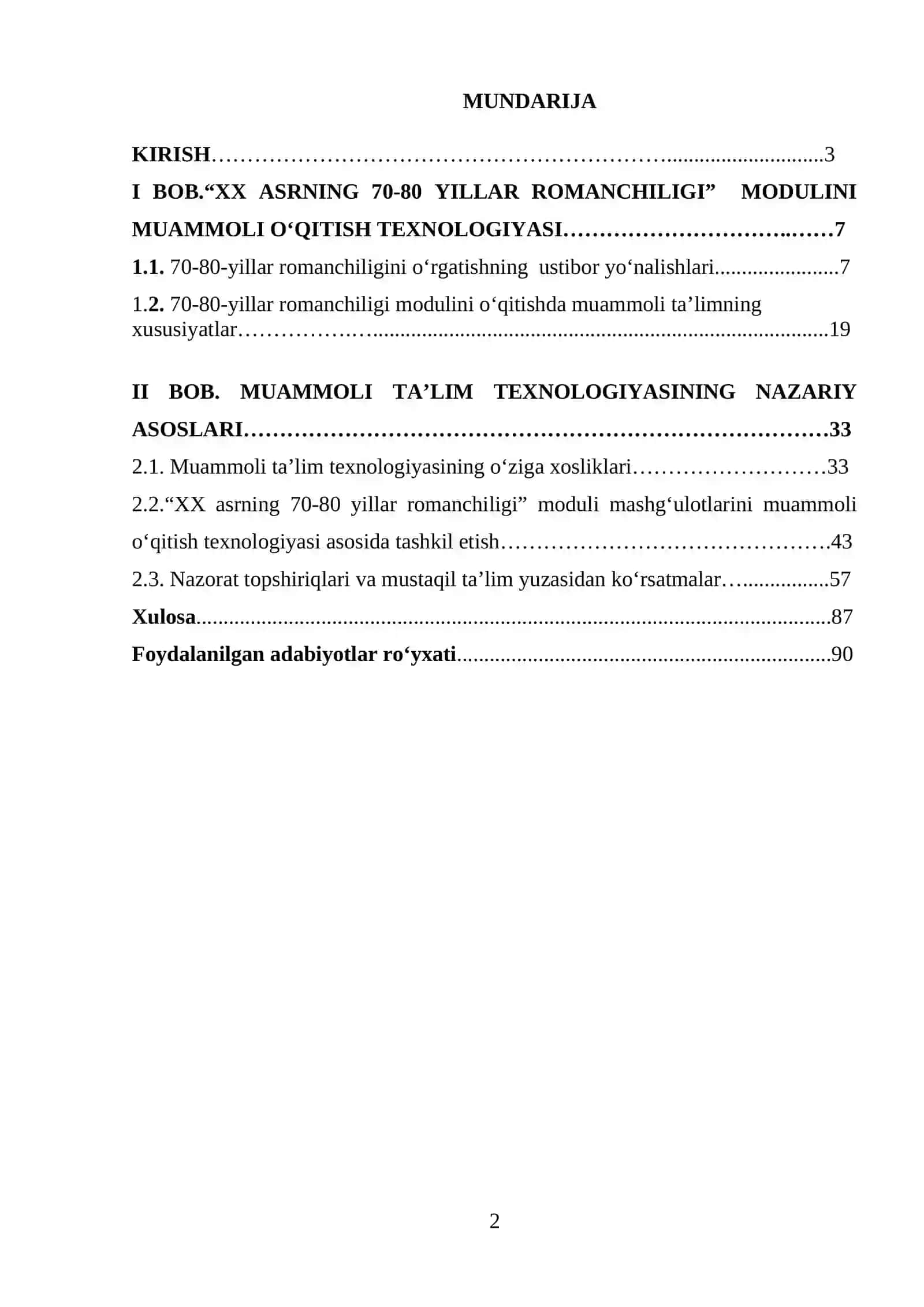 “XX asrning 70-80-yillar romanchiligi” modulini o‘qitishda muammoli ta’lim texnologiyalaridan foydalanish 2