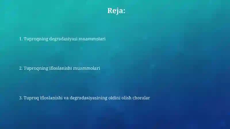 Tuproqning ifloslanishi va tuproq degradatsiyasi muammolari 2