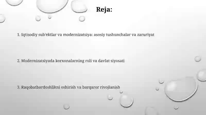 Ekonomikanı modernizaciyalaw sharayatında xojalıq jurgiziwshi subyektler 2