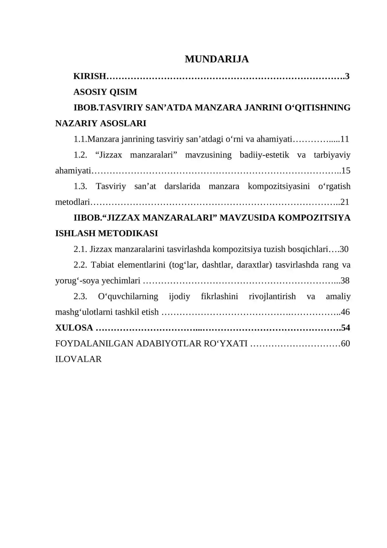 Manzara janrda “Jizzax manzaralari” mavzusida kompozitsiyasini chizish metodikasi 2