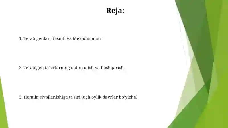 Teratogenlar: Tasnifi va Mexanizmlari 2