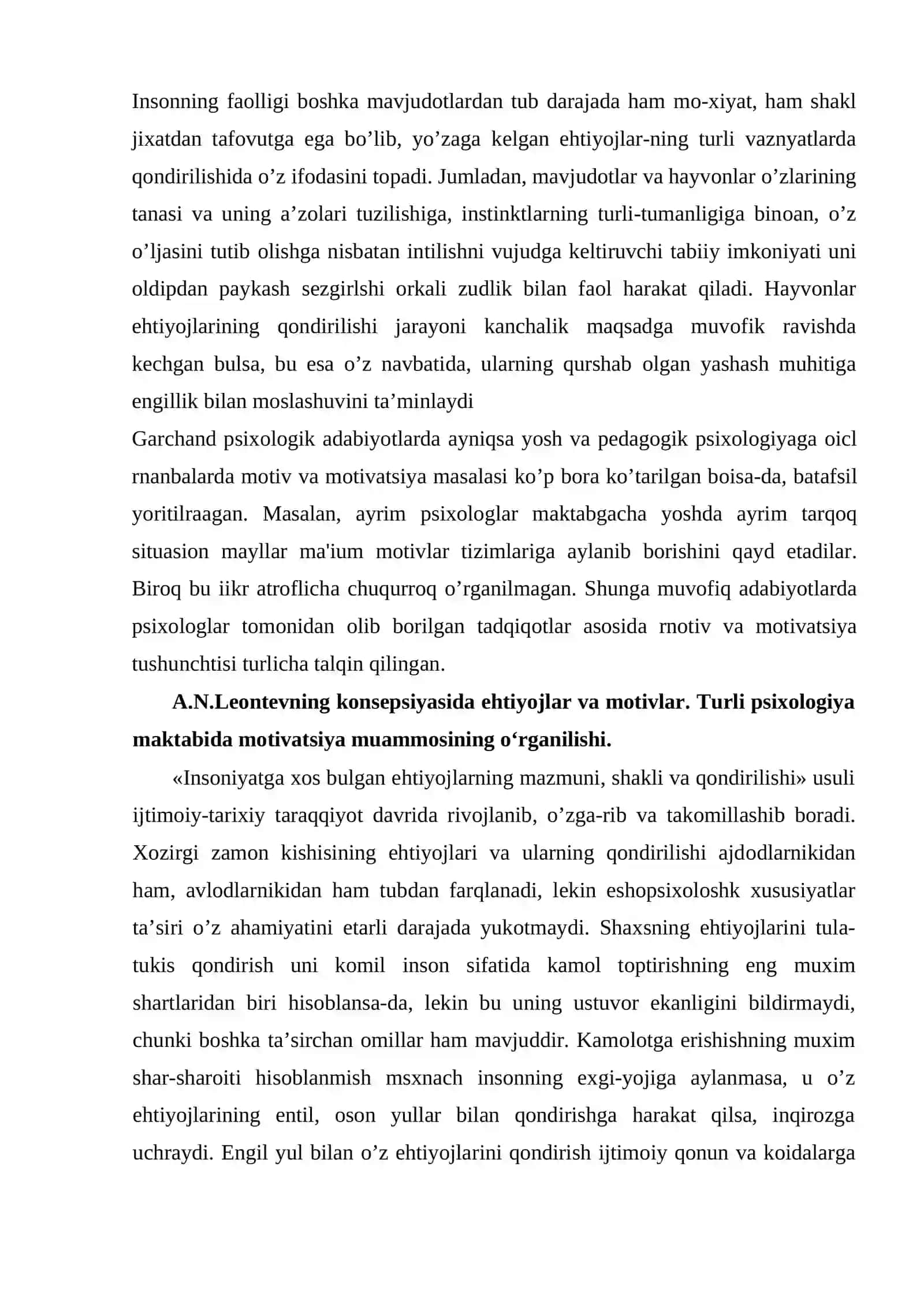 Ma’ruza. Motivatsiya haqida umumiy tushuncha 2