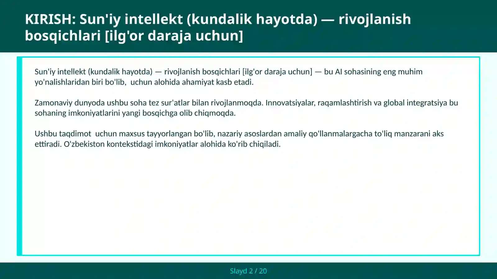 Sun'iy intellekt (kundalik hayotda) — rivojlanish bosqichlari [ilg'or daraja uchun] 2