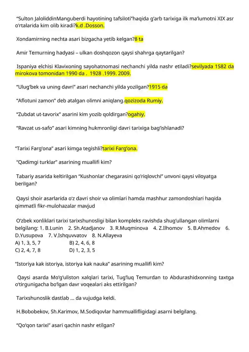 Tarixshunoslik o‘qishlari 2