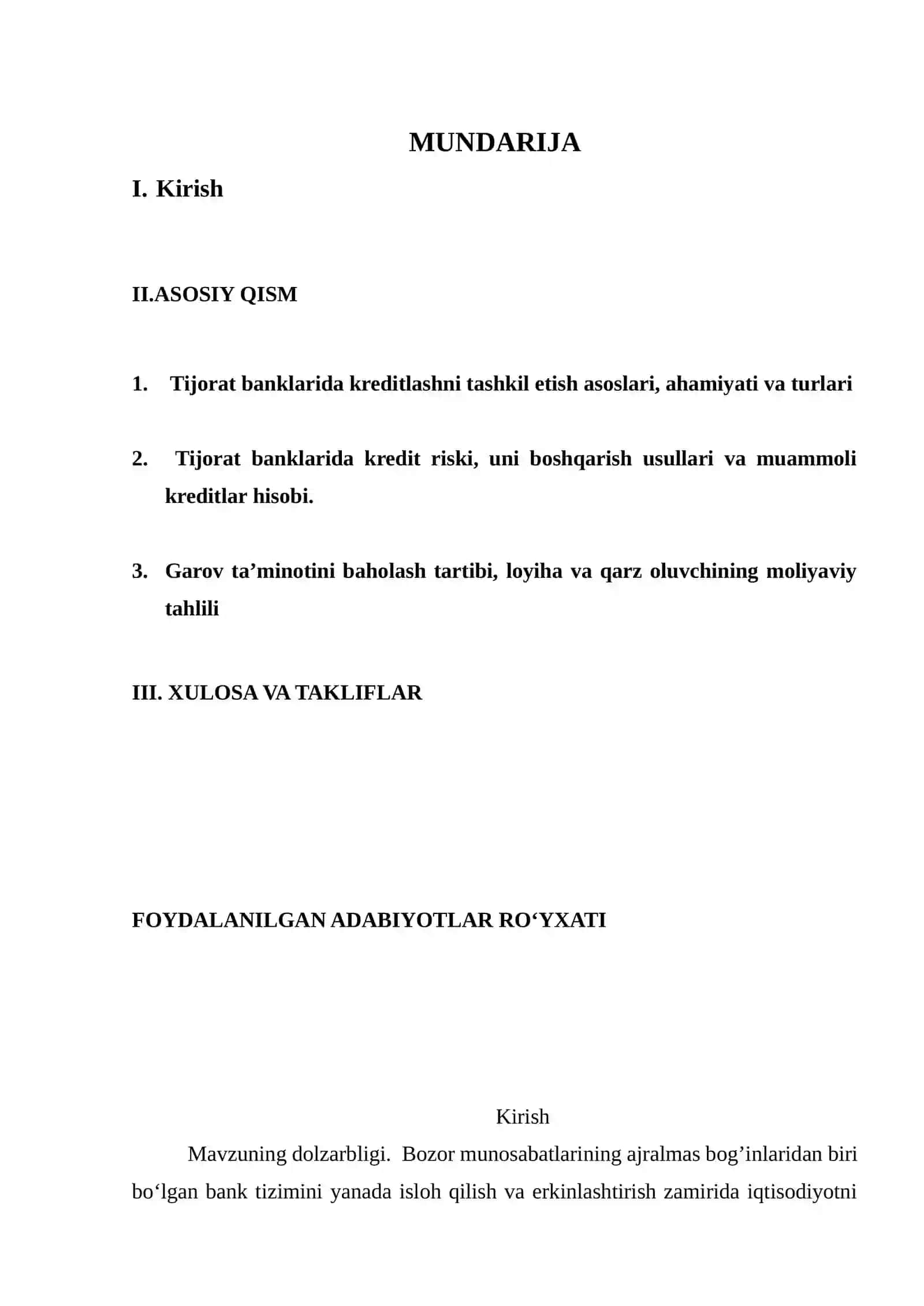 Banklarda kredit operatsiyalari hisobi 2