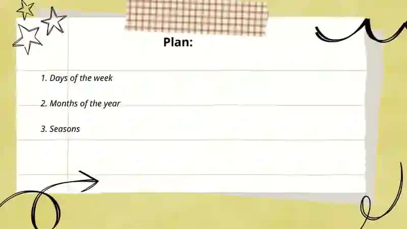 Days of the week, Months of the year, Seasons 2