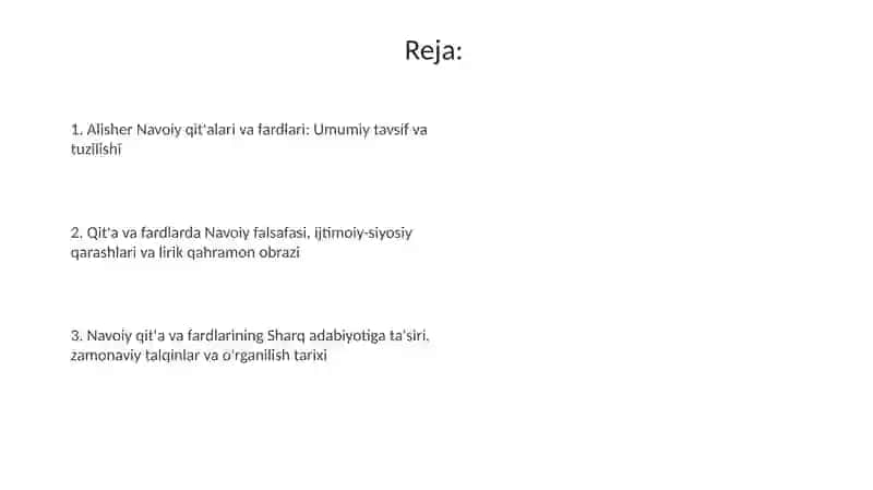 Alisher Navoiy qit'a va fardlari 2