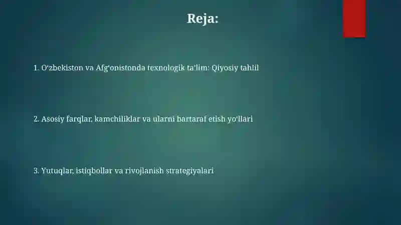 Afg'oniston va Uzbekistonda texnologik ta'lim sistemasining farqlari 2