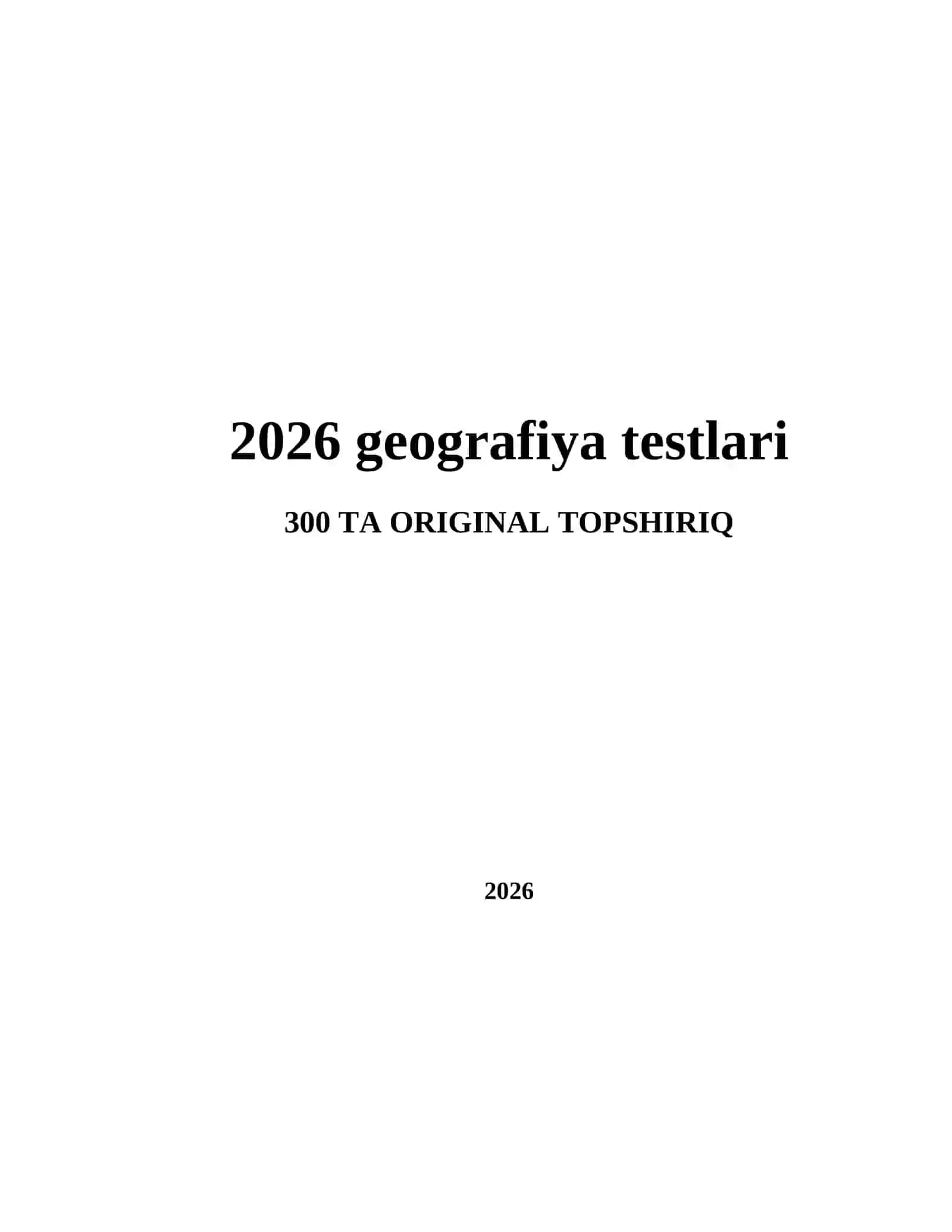 2026 geografiya testlari 2