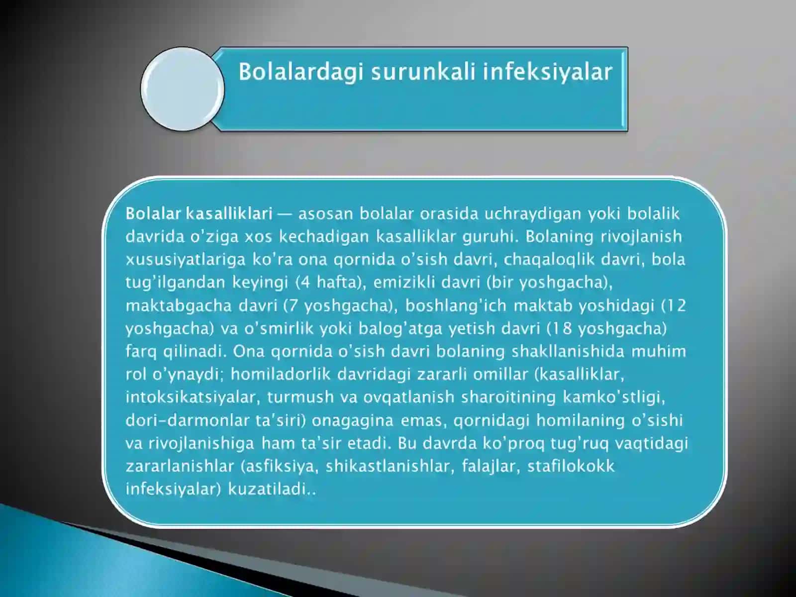 Surunkali infeksiya o`choqlari 2