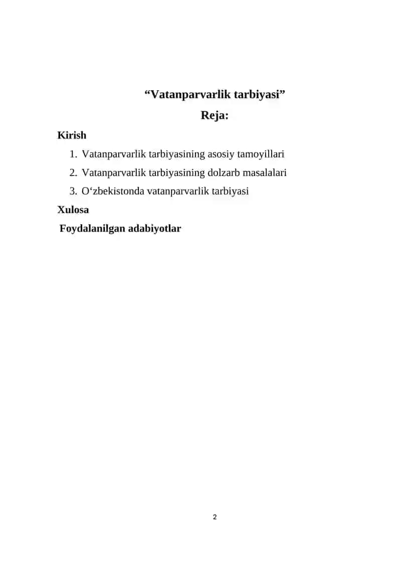 Vatanparvarlik tarbiyasi 2