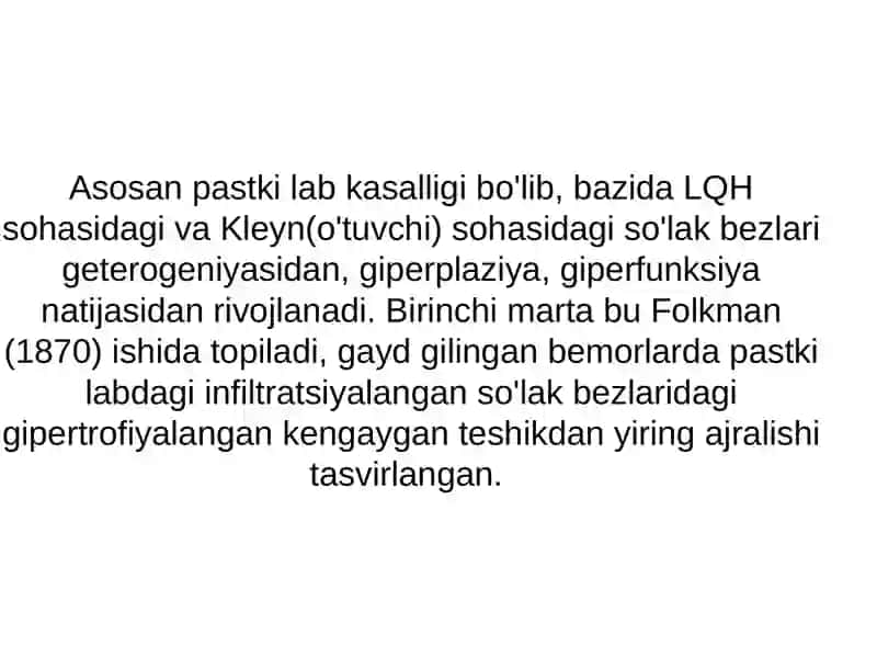 Bolalarda lab kasalliklari glandulyar xeylit 2