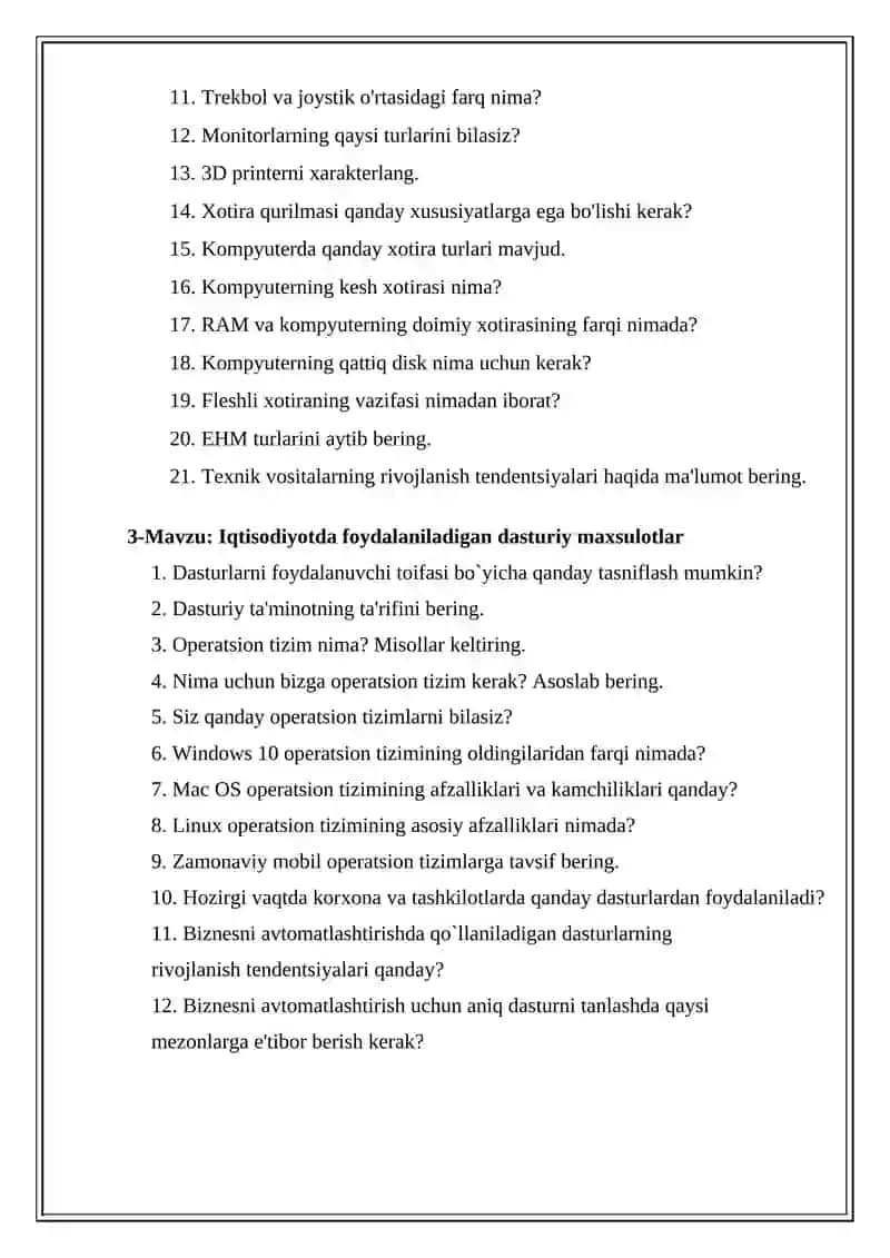 Iqtisodiyotda axborot-kommunikatsiya texnalogiyalari va tizimlari 2