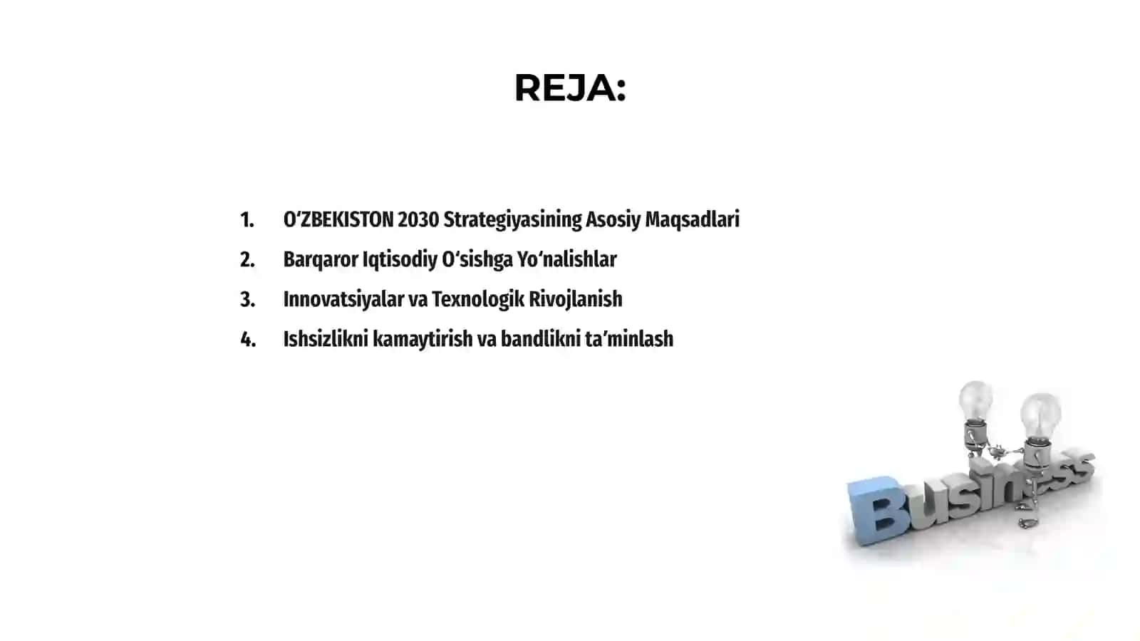 OʻZBEKISTON 2030 Strategiyasining Asosiy Maqsadlari 2