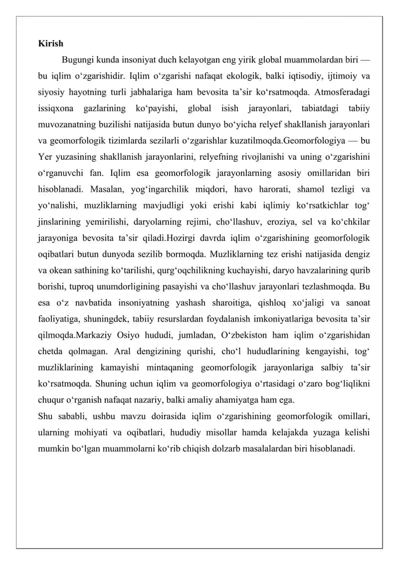 Iqlim o‘zgarishining geomorfologik omillari 2