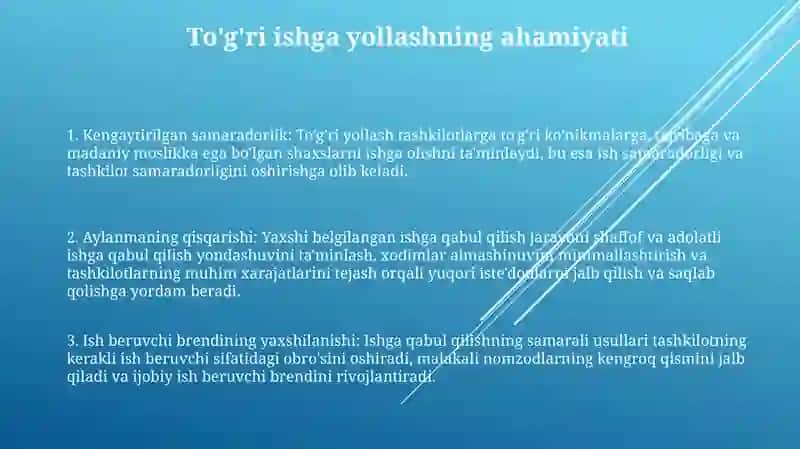 Tashkilot Uchun To'G'Ri Yollash Va Tanlashning Ahamiyati Nimada? 2