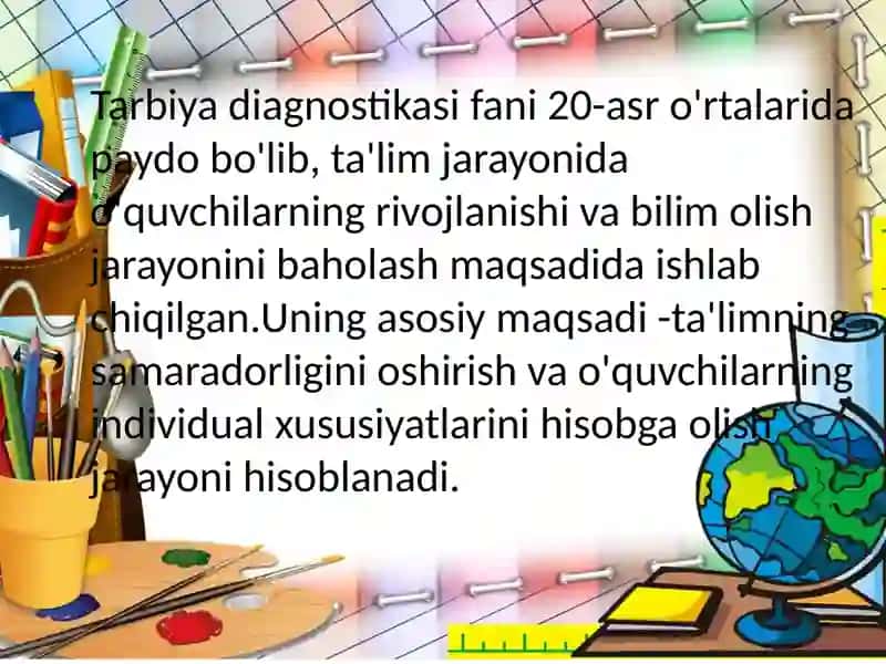 Tarbiyadiagnostikasifanining rivojlanish bosqichlari 2