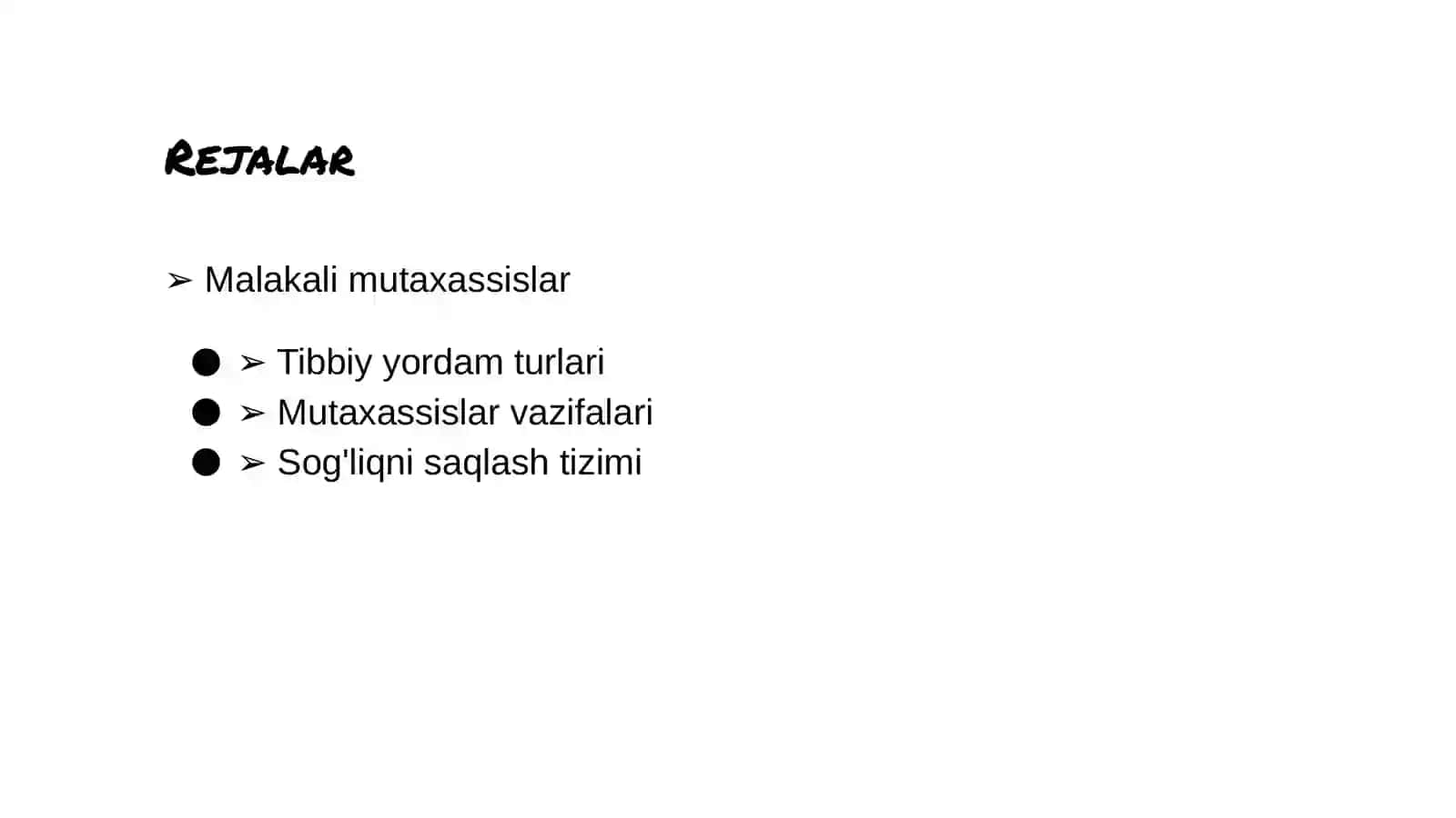 MALAKALI MUTAXASSIS TIBBIY YORDAM TASHKIL ETISH 2