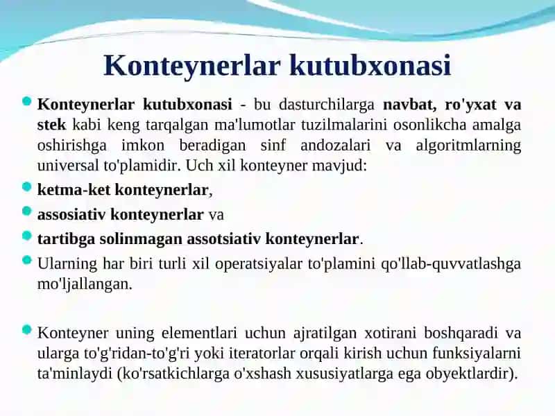 Konteynerlar haqida 2
