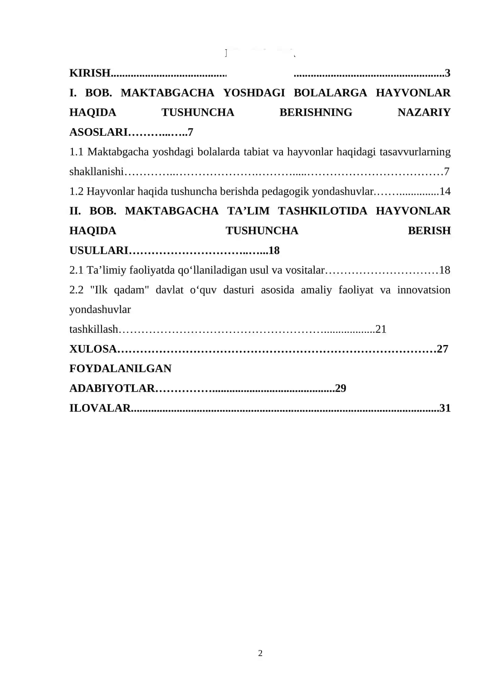 Maktabgacha ta’lim tashkiloti tarbiyalanuvchilarga hayvonlar haqida tushuncha berish usullari 2