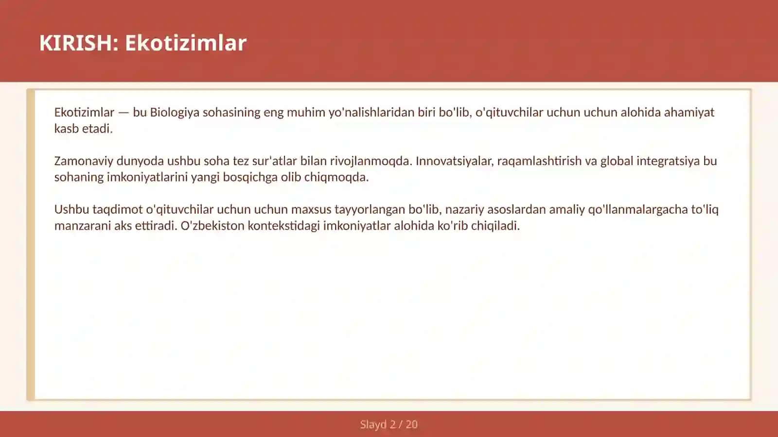Ekotizimlar 2