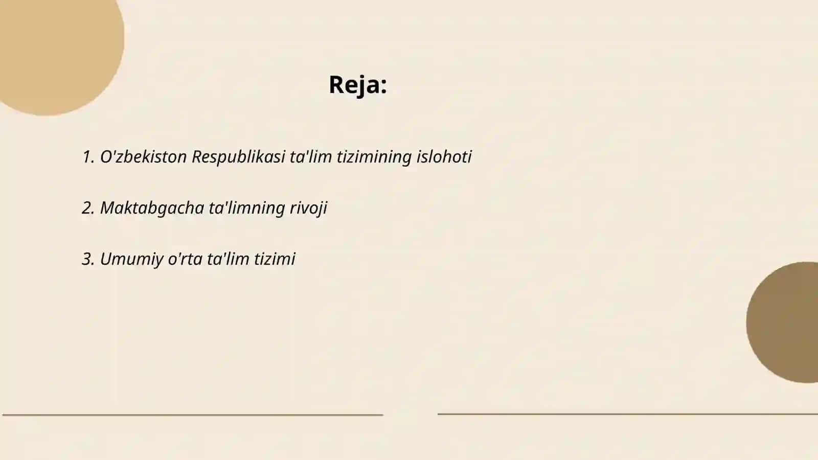 O'zbekiston Respublikasi ta'lim tizimi 2