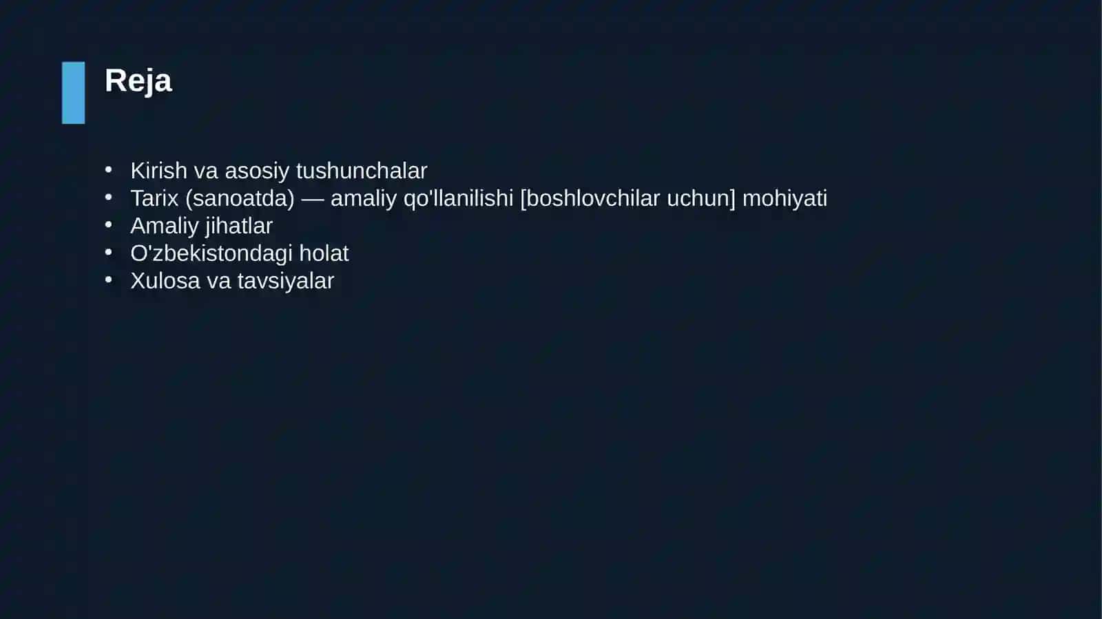 Tarix (sanoatda) — amaliy qo'llanilishi [boshlovchilar uchun] 2
