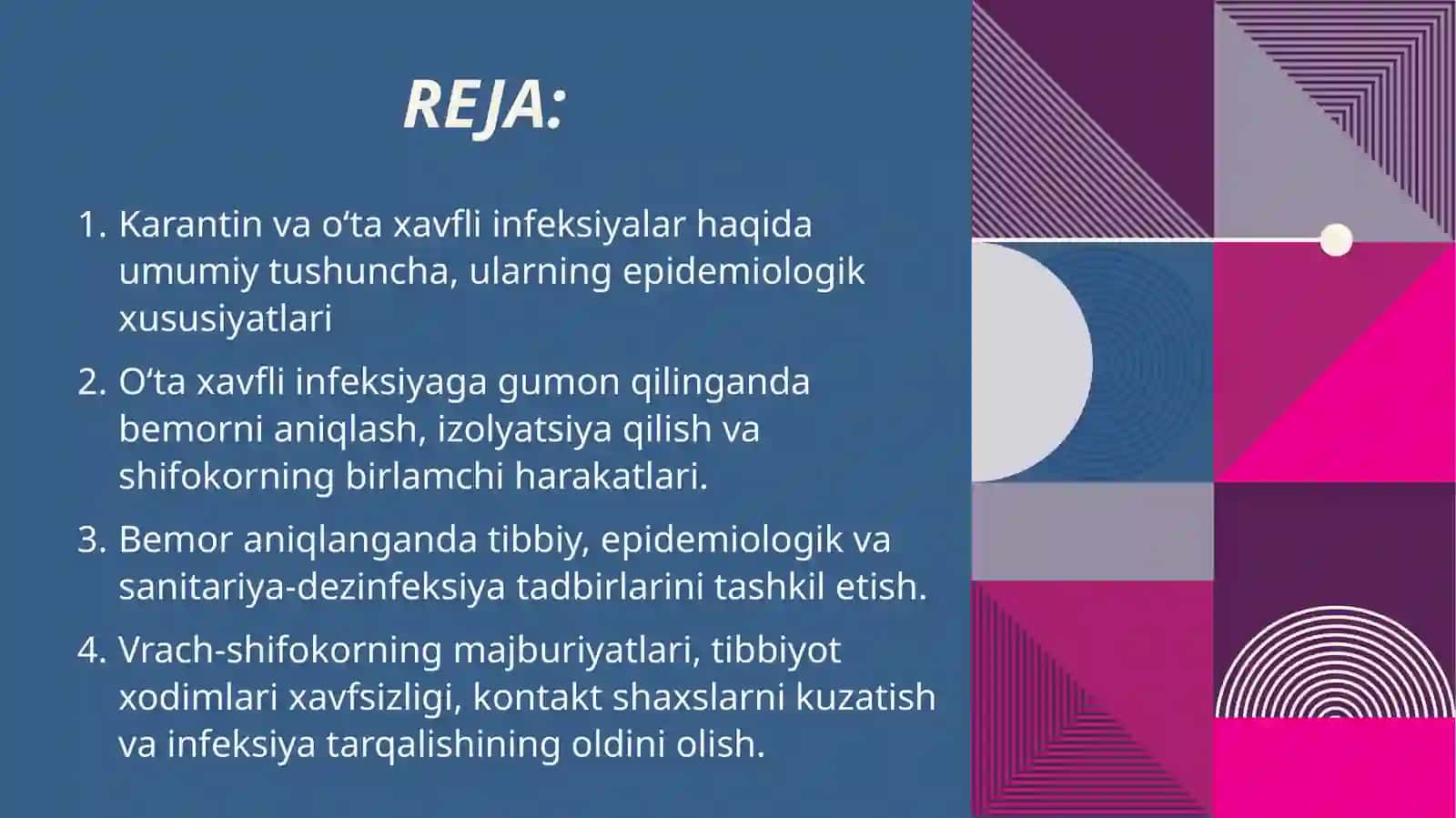 Karantin va o‘taxavfli infeksiyalar (KvaO‘XI) bilan kasallangan bemor aniqlangandayoki gumon qilingan davrach-shifokorning bajarishizharurbo‘lgan vazifalari 2