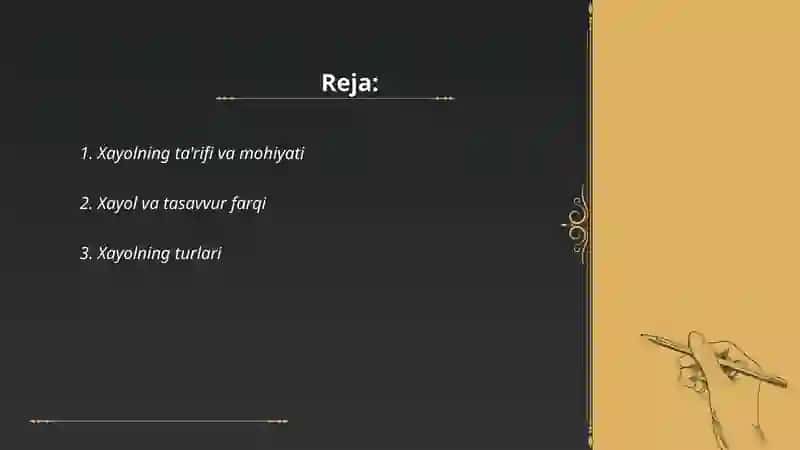 Xayol haqida tushuncha 2