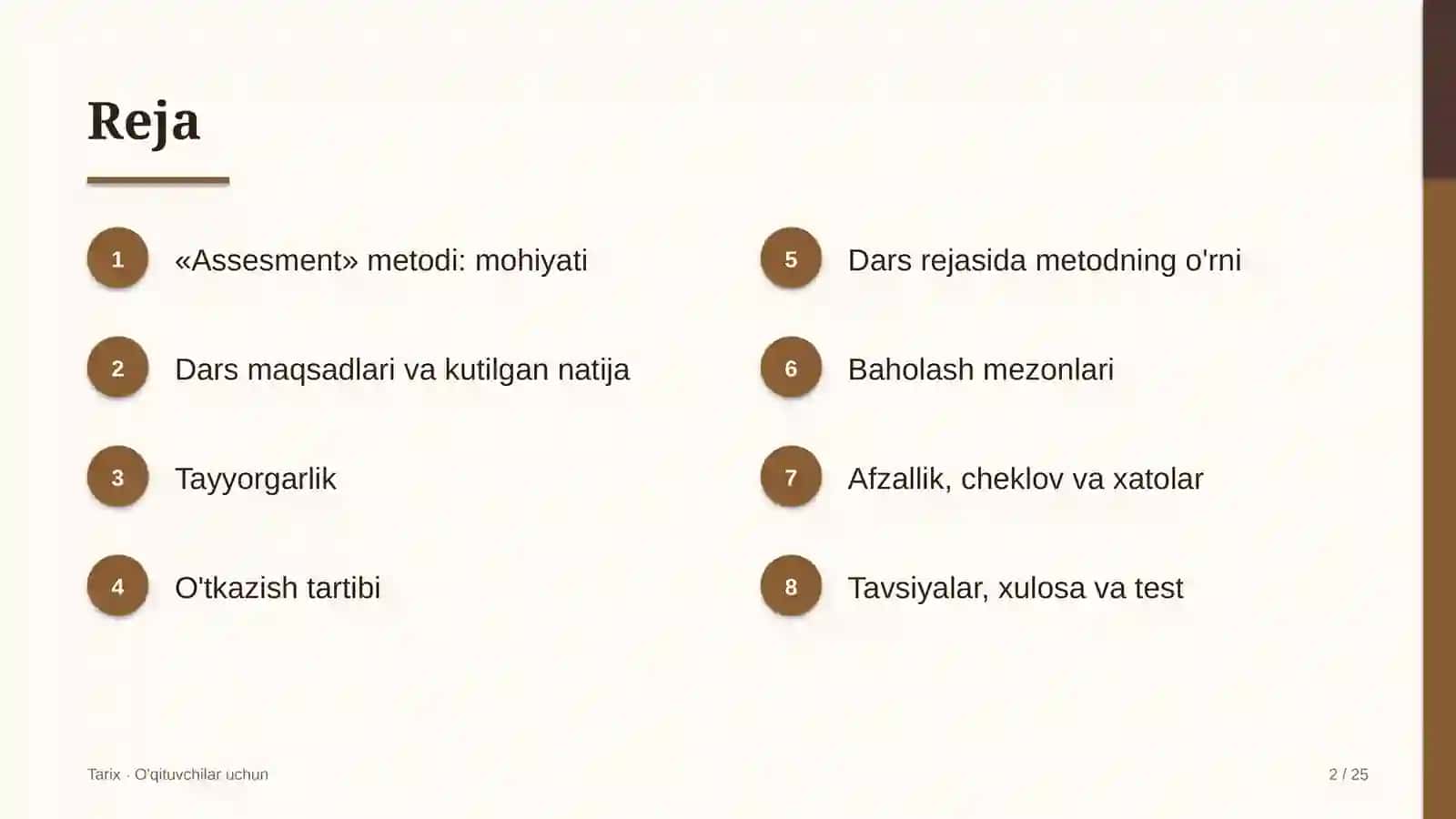 tarix darslarida assesment metodidan foydalanish 6346 2