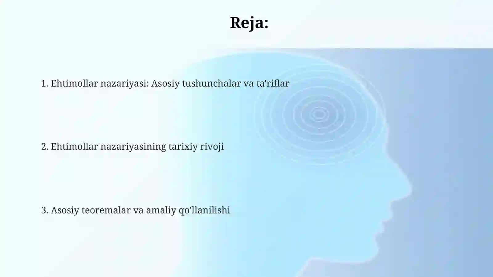 Ehtimollar nazariyasi predmeti. Qisqacha tarixiy ma’lumotlar 2