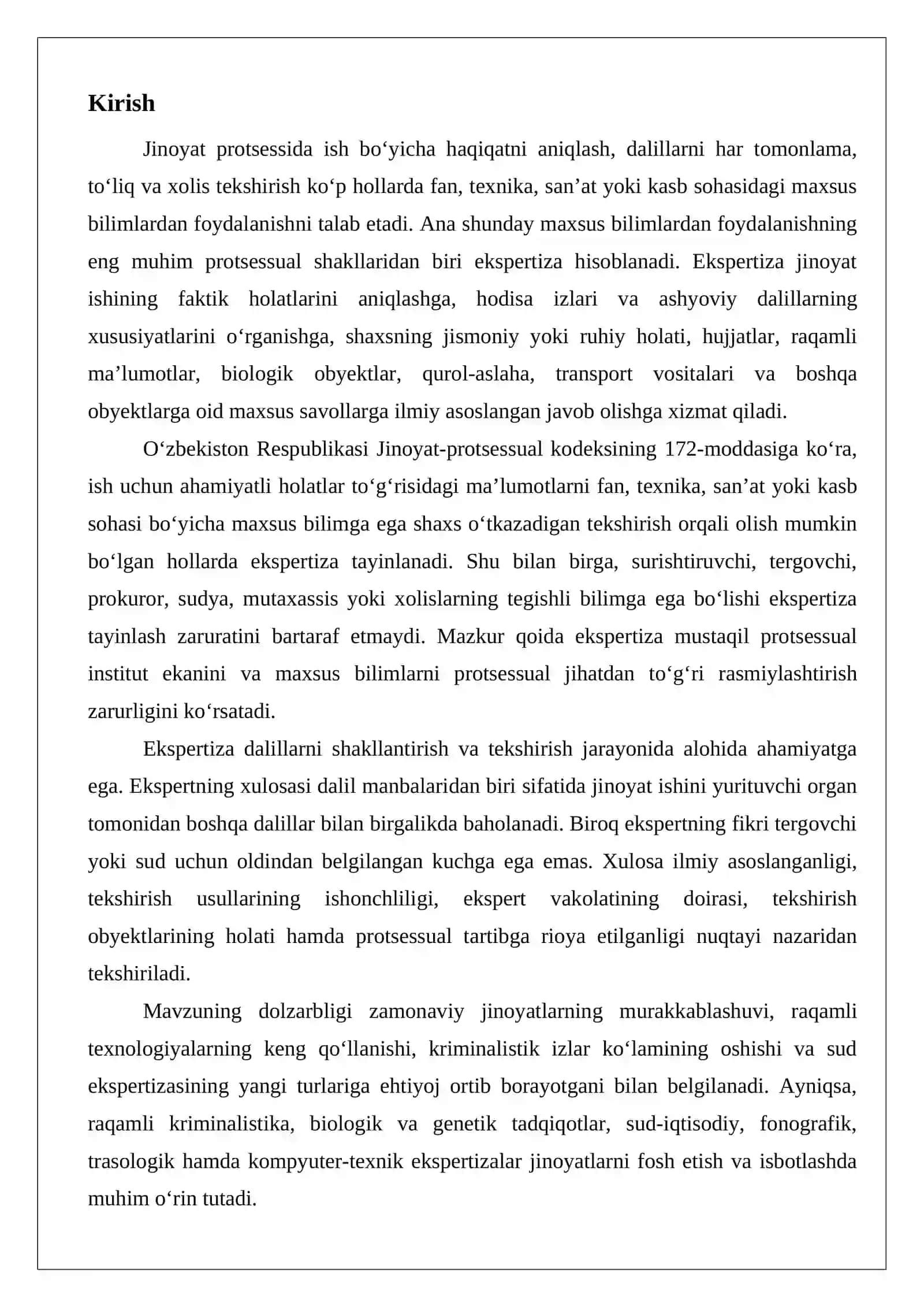 Ekspertiza tergov harakatini o‘tkazish tartibi va asoslari 2