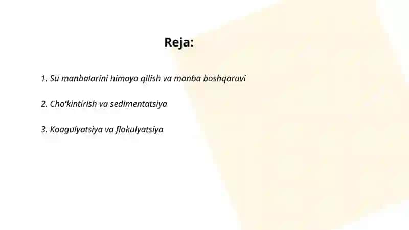 Ichimlik suvi sifatini yaxshilashning asosiy usullari 2