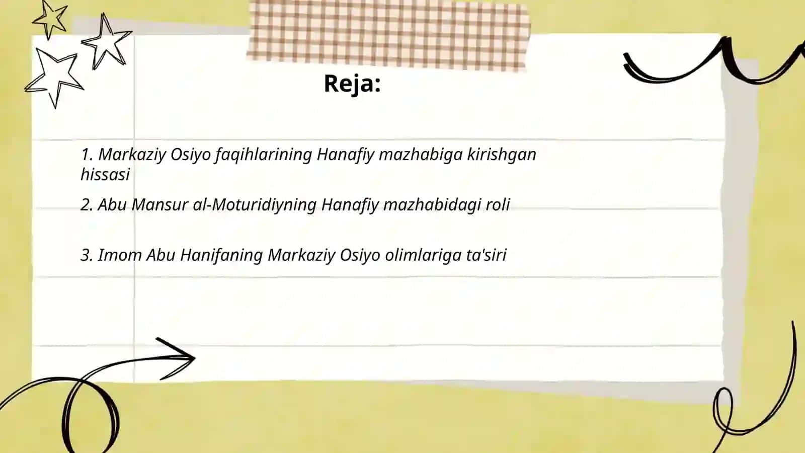 Markaziy Osiyo faqihlarining Hanafiy mazhabiga kirishgan hissasi 2