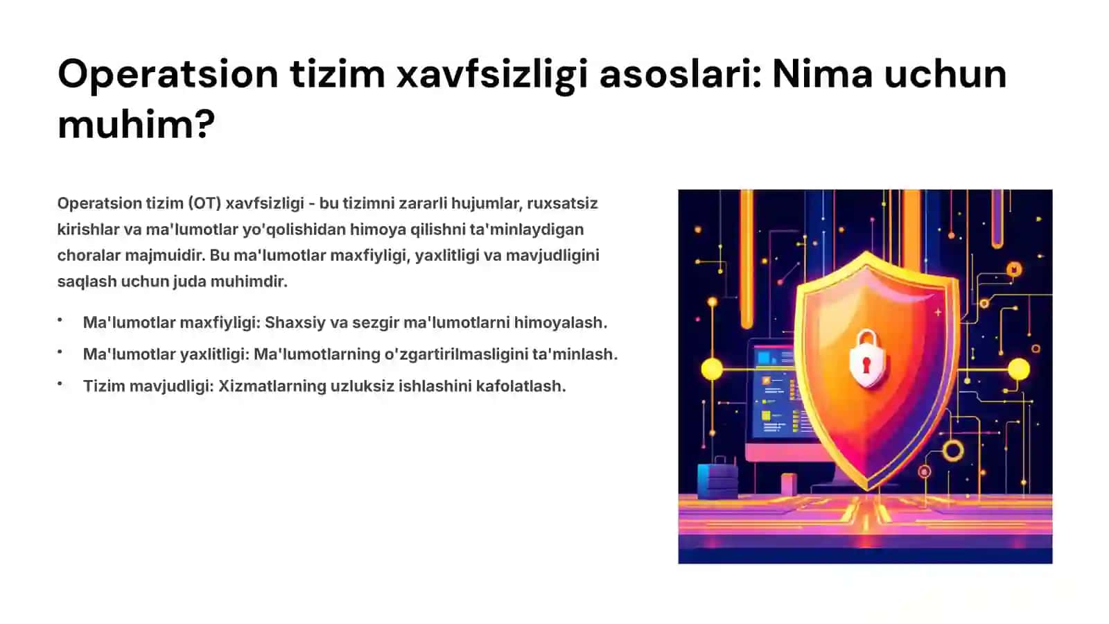 Operatsion tizimlar xavfsizligi va foydalanuvchi huquqlarini boshqarish 2