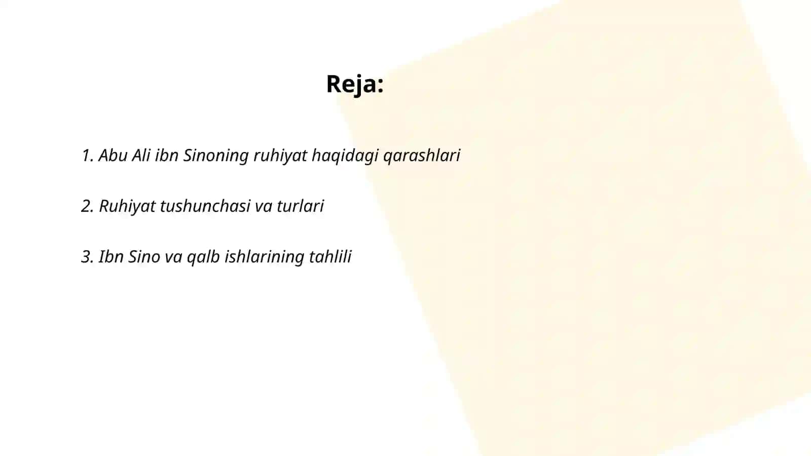 Abu Ali ibn Sino ruhiyat ilmiga doir qarashlari 2