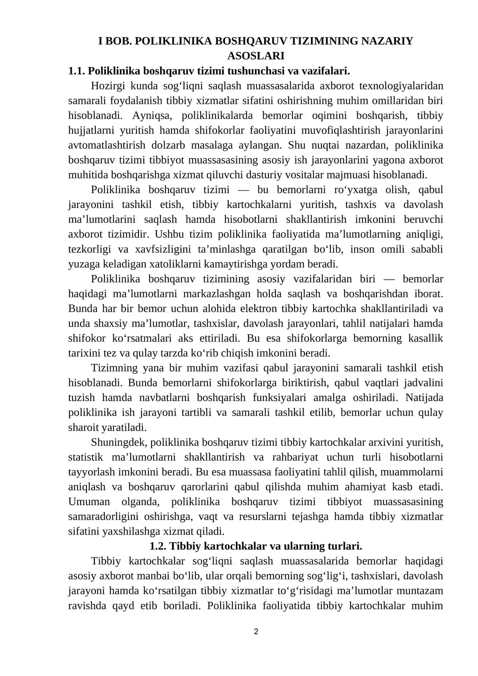 MA’LUMOTLAR BAZASINI LOYIHALASH VA TIZIM ARXITEKTURASI 2