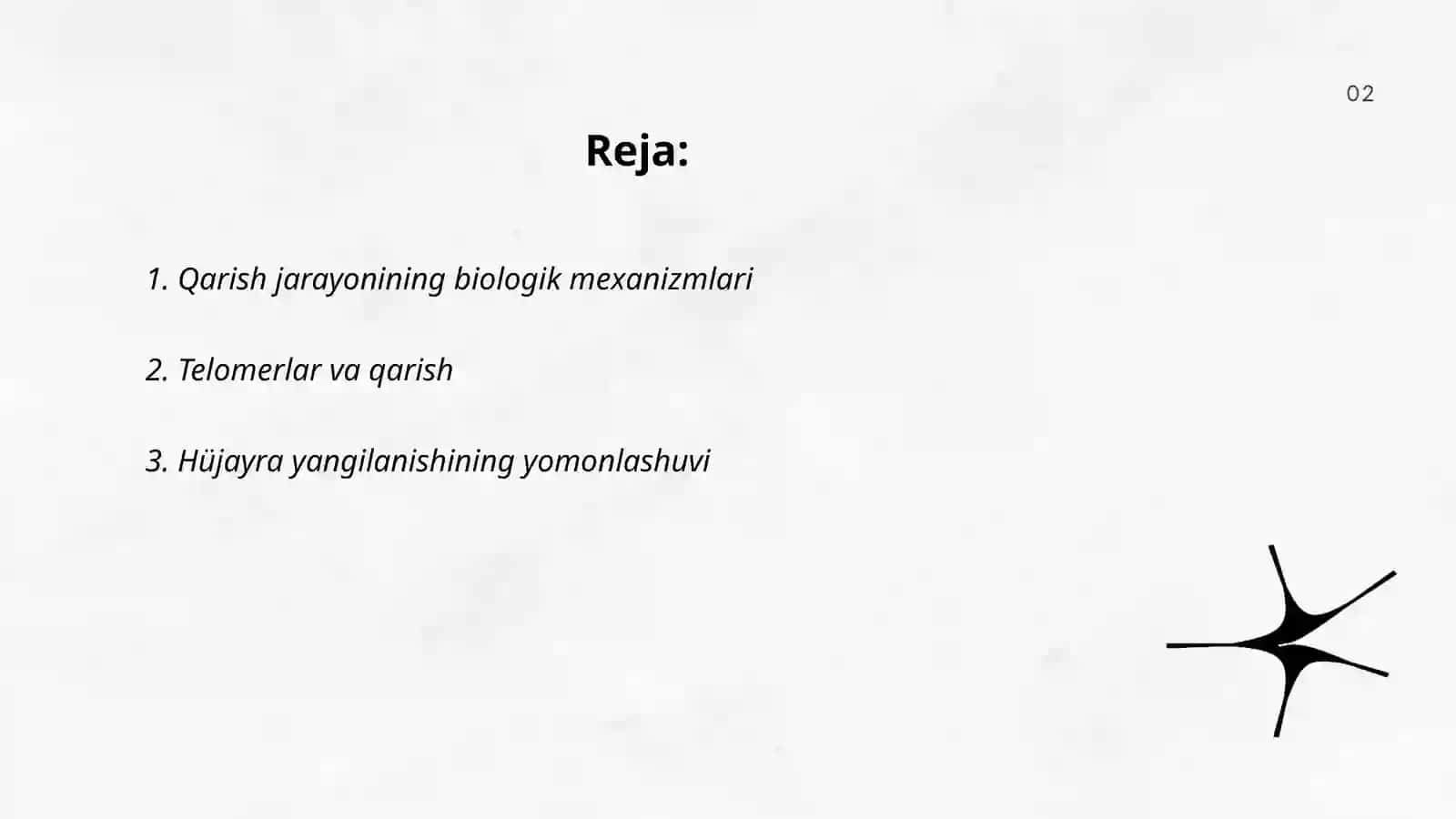 Qarishning biologik aspektlari. Uzoq umr ko'rish muammolari 2