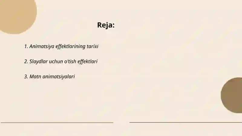 Animatsiya effektlari.Taqdimot namoyishni boshqarish 2