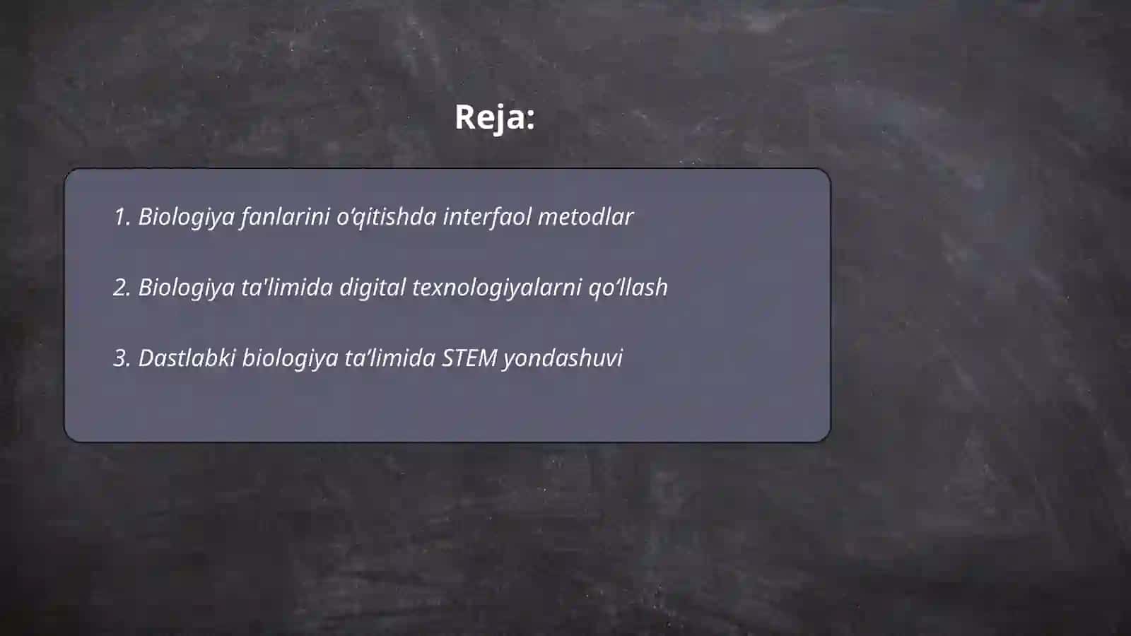 Biologiya fanlarini o‘qitish metodikasi 2